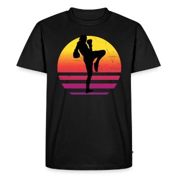 Femmes Boxeur Thaï Boxe Thaï Boxe Thaï Muay Thai - T-shirt Premium bio Homme - noir - Devant - Nico (187cm)