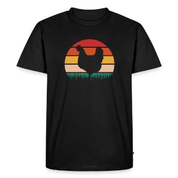 Chicken Chickens Hen Gockel Pet Domestic Chicken Chicken - Men's Premium Organic T-Shirt - black - Front - Nico (187cm)