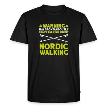 Marche nordique Marcheur nordique Walken nordique - T-shirt Premium bio Homme - noir - Devant - Nico (187cm)