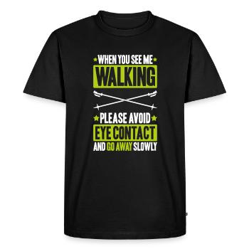 Marche nordique Marcheur nordique Walken nordique - T-shirt Premium bio Homme - noir - Devant - Nico (187cm)