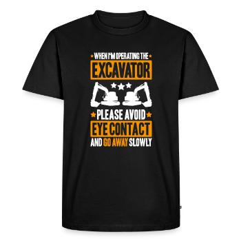 Excavator Driver Excavator Operator Heavy Equipment Operator - Men's Premium Organic T-Shirt - black - Front - Nico (187cm)