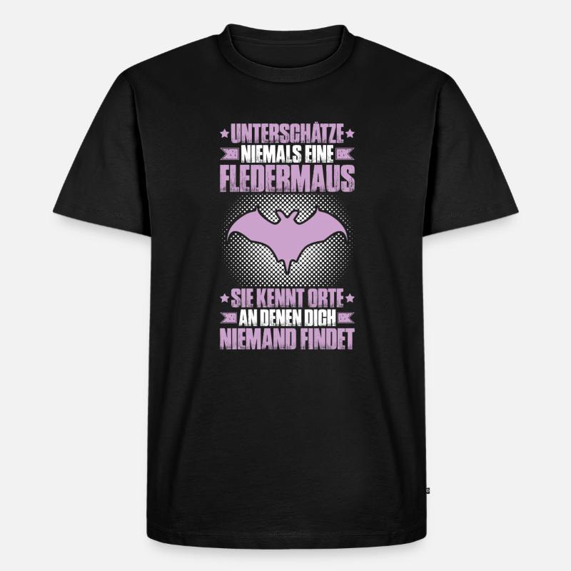 Fledermaus Fledermäuse Bat Bats Fledertier - Männer Premium Bio T-Shirt - Schwarz