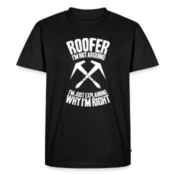 Couvreur Toiture Toiture Toiture Couvreurs Toiture - T-shirt Premium bio Homme - noir - Devant - Nico (187cm)