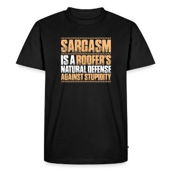 Couvreur Toiture Toiture Toiture Couvreurs Toiture - T-shirt Premium bio Homme - noir - Devant - Nico (187cm)