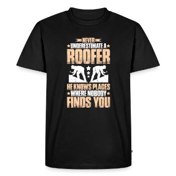 Couvreur Toiture Toiture Toiture Couvreurs Toiture - T-shirt Premium bio Homme - noir - Devant - Nico (187cm)