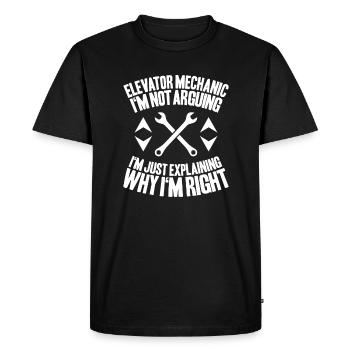 Elevator Fitter Elevator Mechanic Elevator Mechanic - Men's Premium Organic T-Shirt - black - Front - Nico (187cm)