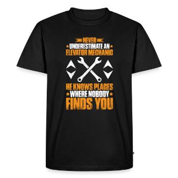 Elevator Fitter Elevator Mechanic Elevator Mechanic - Men's Premium Organic T-Shirt - black - Front - Nico (187cm)
