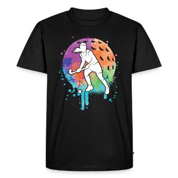 Joueur de hockey, joueur de hockey sur gazon, fille de hockey - T-shirt Premium bio Homme - noir - Devant - Nico (187cm)