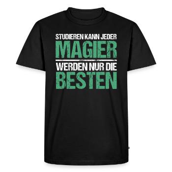 Anyone can study - Zocker Edition - Men's Premium Organic T-Shirt - black - Front - Nico (187cm)