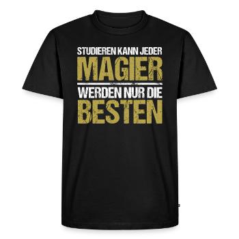 Anyone can study - Zocker Edition - Men's Premium Organic T-Shirt - black - Front - Nico (187cm)