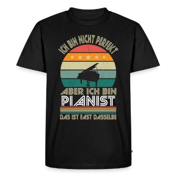 Je ne suis pas parfait, mais je suis pianiste - T-shirt Premium bio Homme - noir - Devant - Nico (187cm)