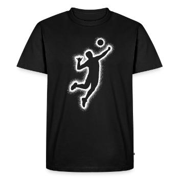 Joueurs de volley-ball Hommes Joueurs de volley-ball Garçons - T-shirt Premium bio Homme - noir - Devant - Nico (187cm)