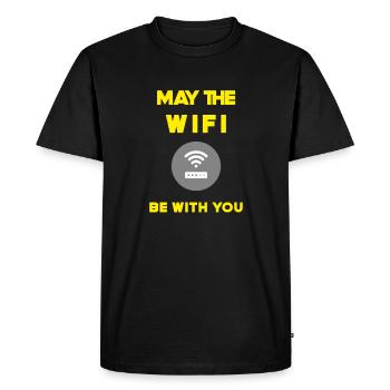 Möge das WLAN mit dir sein Internet - Männer Premium Bio T-Shirt - Schwarz - Vorne - Nico (187cm)