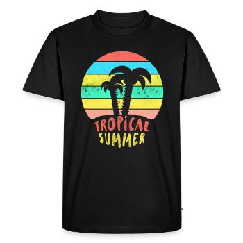 Tropical Summer - Men's Premium Organic T-Shirt - black - Front - Nico (187cm)