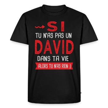 David Si tu n as pas un David dans ta vie - T-shirt Premium bio Homme - noir - Devant - Nico (187cm)