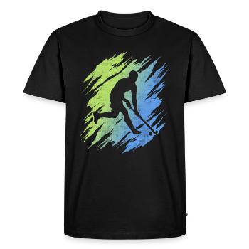 Joueur de hockey Hockey Garçons Enfants Hockey sur gazon - T-shirt Premium bio Homme - noir - Devant - Nico (187cm)