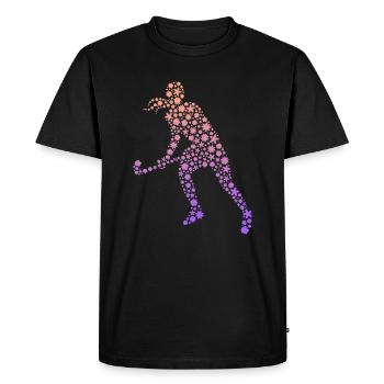 Joueur de hockey Joueur de hockey sur gazon - T-shirt Premium bio Homme - noir - Devant - Nico (187cm)