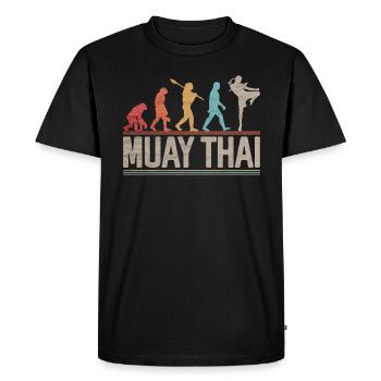 Muay Thai Evolution Kickboxing Arts Martiaux - T-shirt Premium bio Homme - noir - Devant - Nico (187cm)