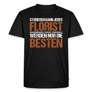 Tout le monde peut étudier - Florist Edition - T-shirt Premium bio Homme - noir - Devant - Nico (187cm)