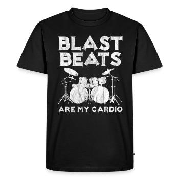 Blast Beats Double Bass Vintage Metal Drummer - Men's Premium Organic T-Shirt - black - Front - Nico (187cm)