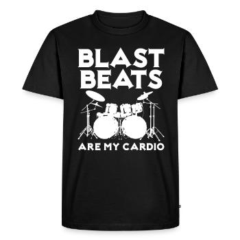 Blast Beats Saying Drums Metal Drummer - Men's Premium Organic T-Shirt - black - Front - Nico (187cm)