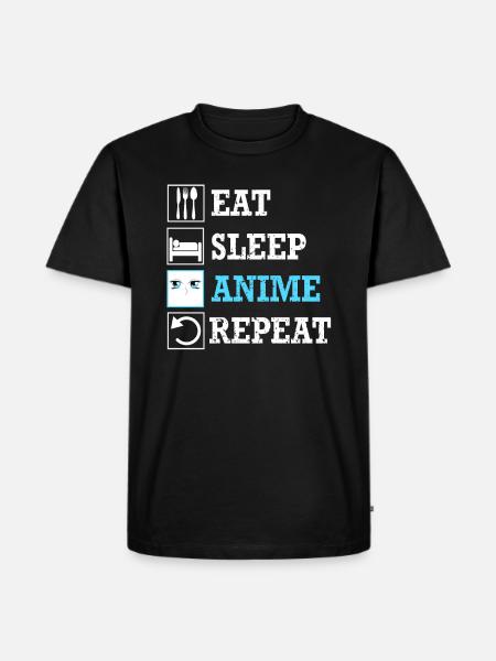 Eat Sleep Anime Repeat - Men's Premium Organic T-Shirt - black