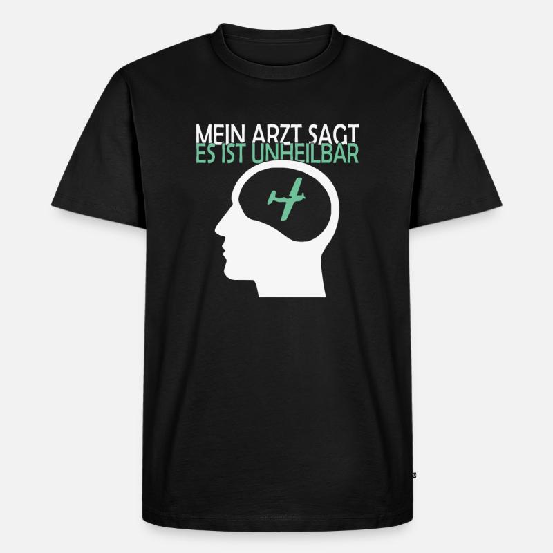 Unheilbar modellflug modellflieger pilot - Männer Premium Bio T-Shirt - Schwarz