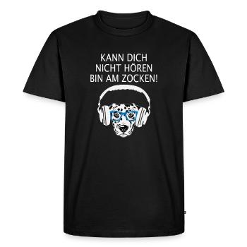 Kann Dich Nicht Hören Bin Am Zocken Gamer Geschenk - Männer Premium Bio T-Shirt - Schwarz - Vorne - Nico (187cm)