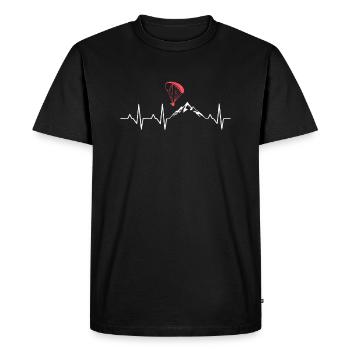 Hearbeat Heartbeat Parapente Parapente - T-shirt Premium bio Homme - noir - Devant - Nico (187cm)