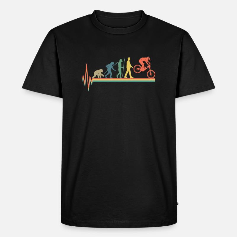 Evolution Mountainbiken Geschenk Mountainbiker - Männer Premium Bio T-Shirt - Schwarz