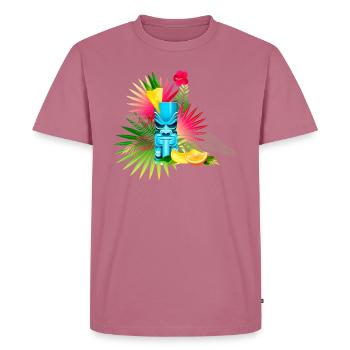 orange flower totem - Men's Premium Organic T-Shirt - mauve - Front - Nico (187cm)