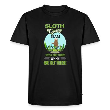 Équipe de cyclisme paresseux - T-shirt Premium bio Homme - noir - Devant - Nico (187cm)