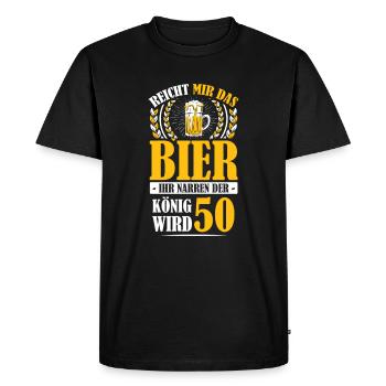 Will the beer be your fool's 50th birthday? - Men's Premium Organic T-Shirt - black - Front - Nico (187cm)