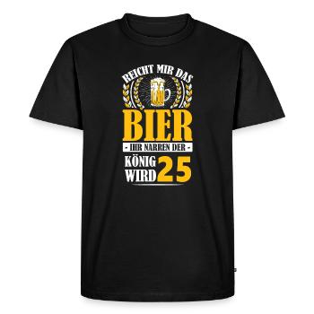 Bière 25 ans 25e anniversaire cadeau de bière Stein - T-shirt Premium bio Homme - noir - Devant - Nico (187cm)