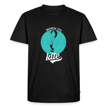 Born to Kite Kite Surfer Surfing Gift - Men's Premium Organic T-Shirt - black - Front - Nico (187cm)