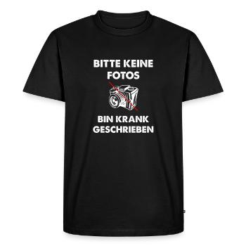 Please no photos I am sick written - Men's Premium Organic T-Shirt - black - Front - Nico (187cm)