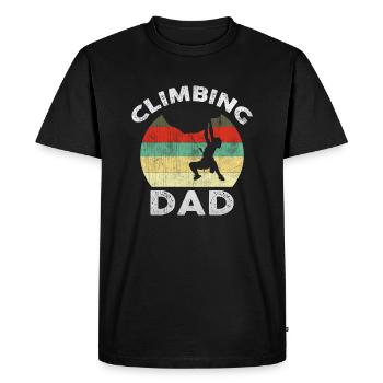 Climbing Dad Mountaineer Father's Day Gift - Men's Premium Organic T-Shirt - black - Front - Nico (187cm)