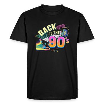 Retour aux années 90 - T-shirt Premium bio Homme - noir - Devant - Nico (187cm)