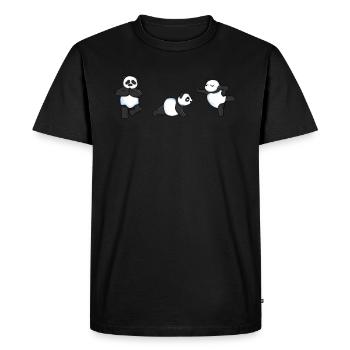 Panda Yoga Meditation Zen Namaste Gymnastics - Men's Premium Organic T-Shirt - black - Front - Nico (187cm)