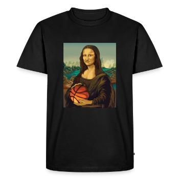 Basketball Mona Lisa Leonardo DaVinci basketball player - Men's Premium Organic T-Shirt - black - Front - Nico (187cm)
