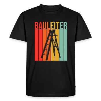 Retro Bauleiter Baustellen Baustelle Geschenk - Männer Premium Bio T-Shirt - Schwarz - Vorne - Nico (187cm)