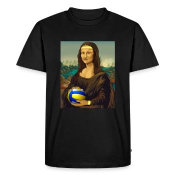 Mona Lisa Volleyball Leonardo Da Vinci Volley - Men's Premium Organic T-Shirt - black - Front - Nico (187cm)