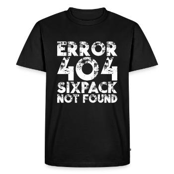 ERREUR 404 Sixpack Not Found Ventre de planche à laver de gym - T-shirt Premium bio Homme - noir - Devant - Nico (187cm)