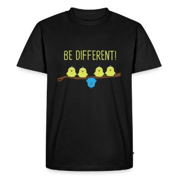 Be different budgerigar bird - Men's Premium Organic T-Shirt - black - Front - Nico (187cm)