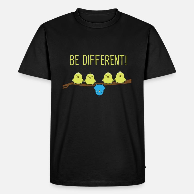Be different ondulation oiseau - T-shirt Premium bio Homme - noir