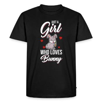 Just a girl who loves Bunny Rabbit Rabbit - Men's Premium Organic T-Shirt - black - Front - Nico (187cm)