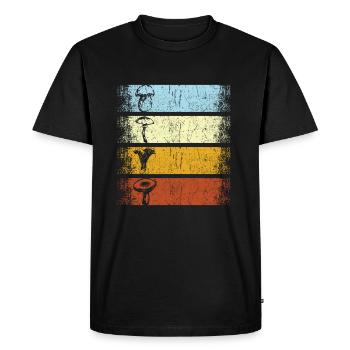 Champignons vintage rétro ramassent le champignon cueilleur de champignons - T-shirt Premium bio Homme - noir - Devant - Nico (187cm)