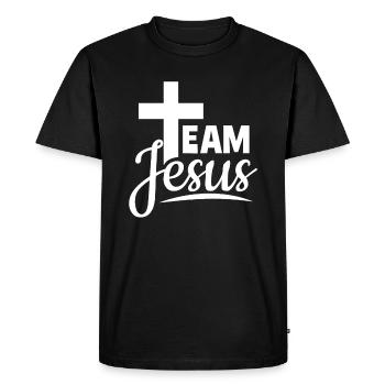 Équipe jésus religion église croyance - T-shirt Premium bio Homme - noir - Devant - Nico (187cm)