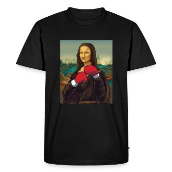 Mona Lisa Boxing Boxer Boxing Martial Arts Gift - Men's Premium Organic T-Shirt - black - Front - Nico (187cm)