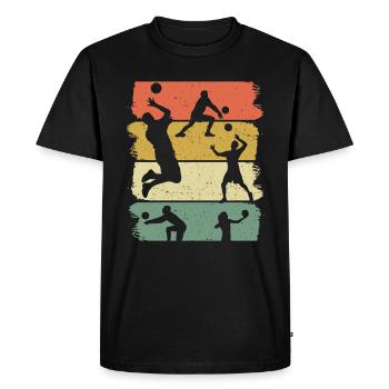 Joueur de volley- Vintage Retro Player Volleyball Player - T-shirt Premium bio Homme - noir - Devant - Nico (187cm)